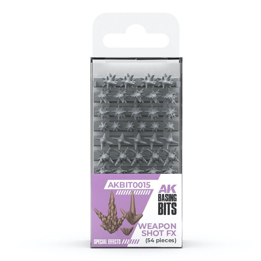 AK Interactive - Basing Bits - Weapons Shot Fx - 54 Pieces