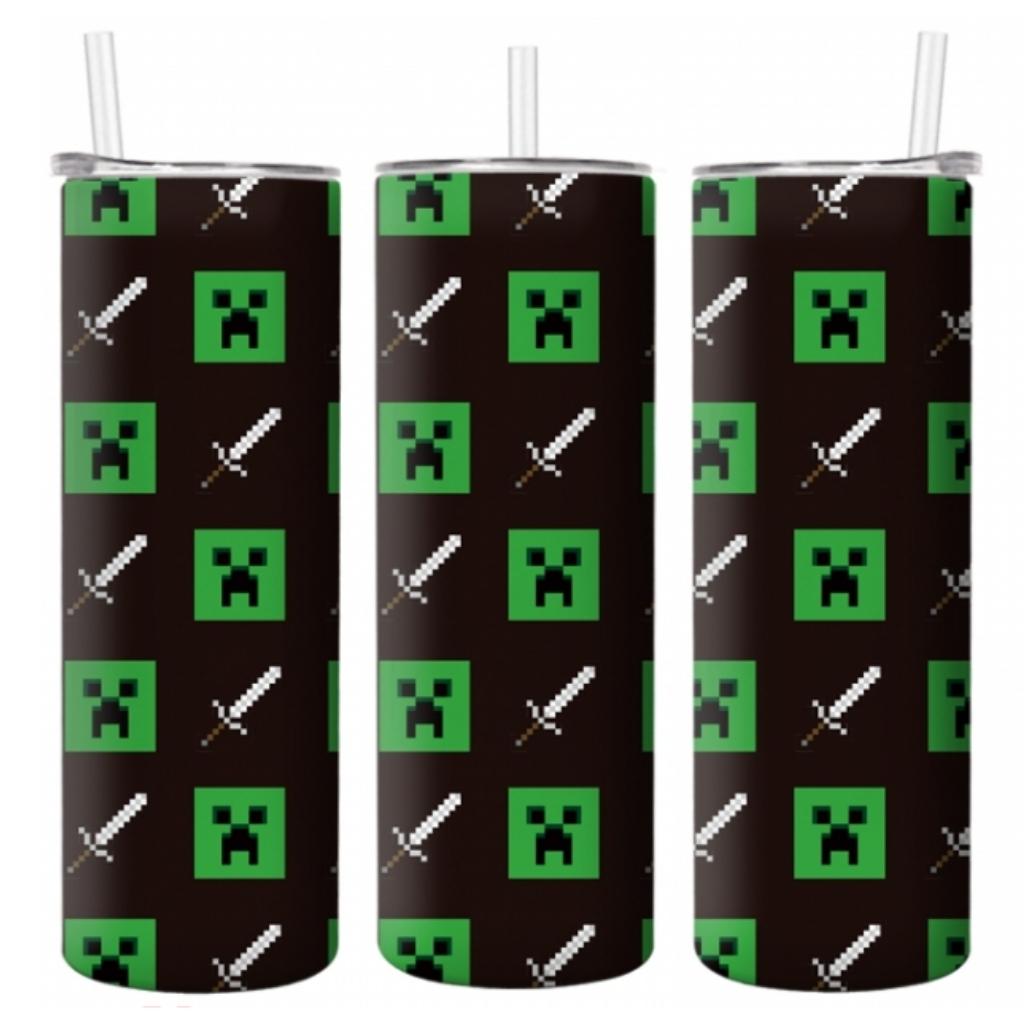 Minecraft - Metal Thermo w/ Straw