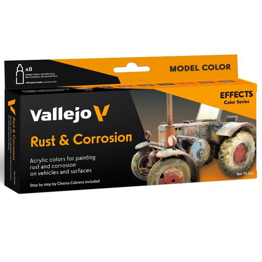 Vallejo - Model Colour - Rust &amp; Corrossion By Chema Cabrero Effects 8 Colour Set