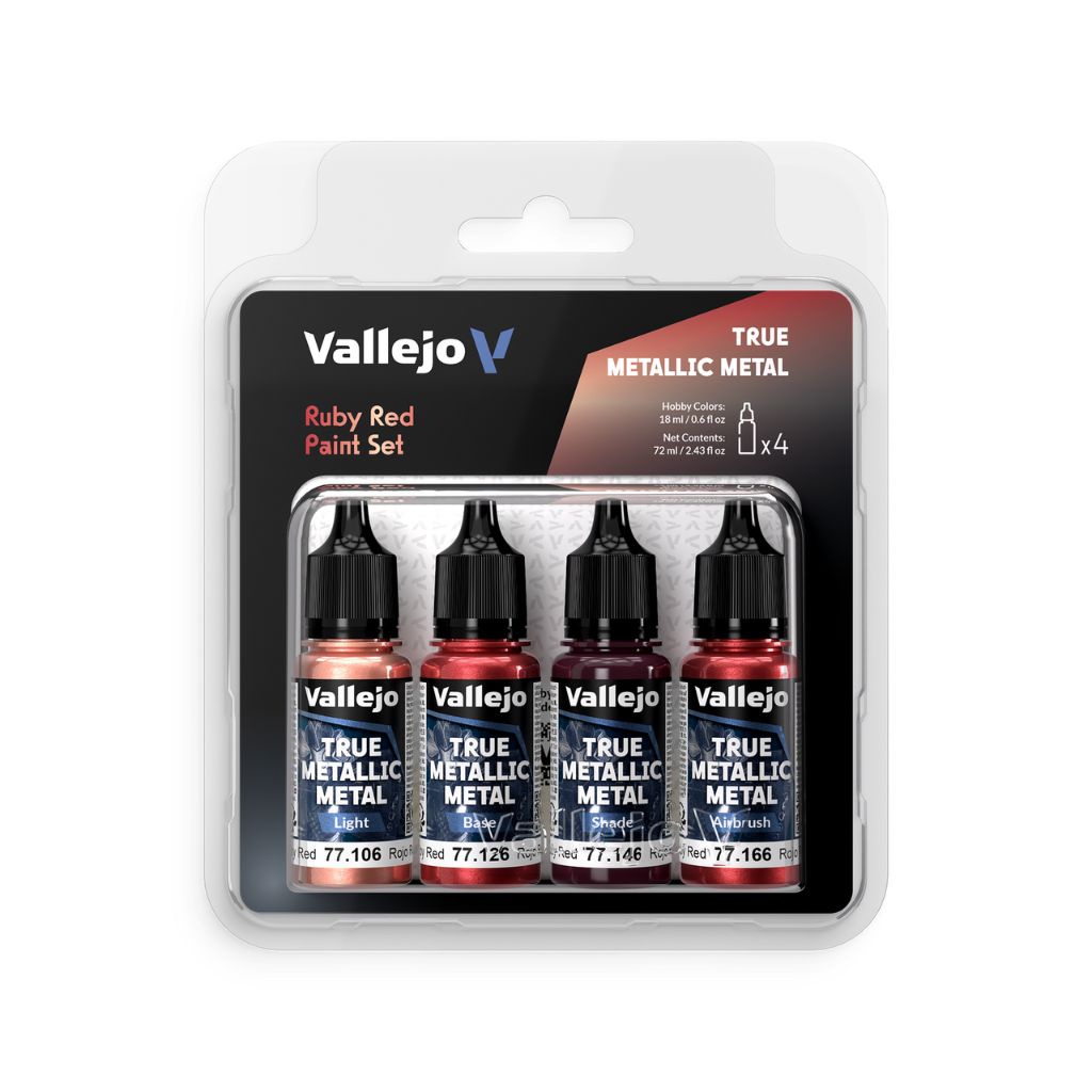 Vallejo: True Metallic Metal Set - Ruby Red