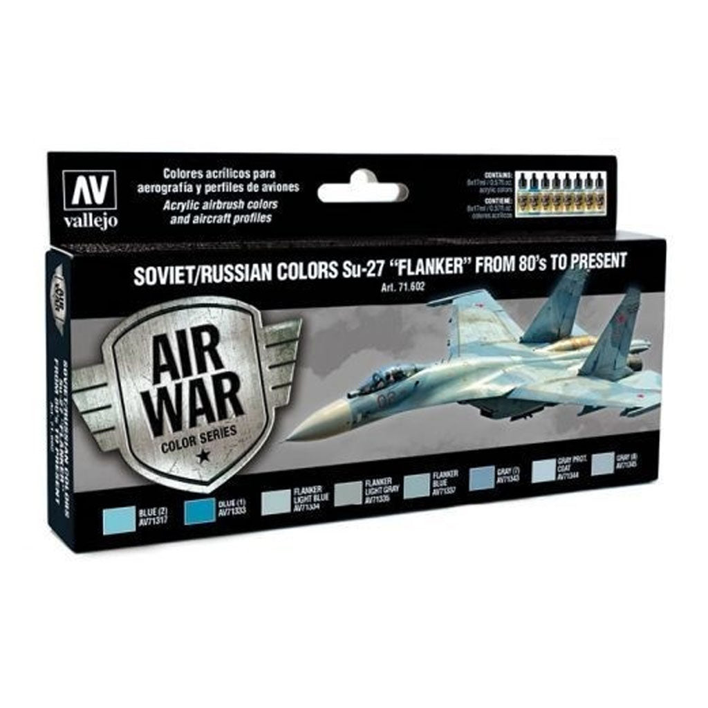 Vallejo Air War - Model Air Soviet / Russian Colours SU-27 &quot;Flanker&quot; - 8 colour paint set