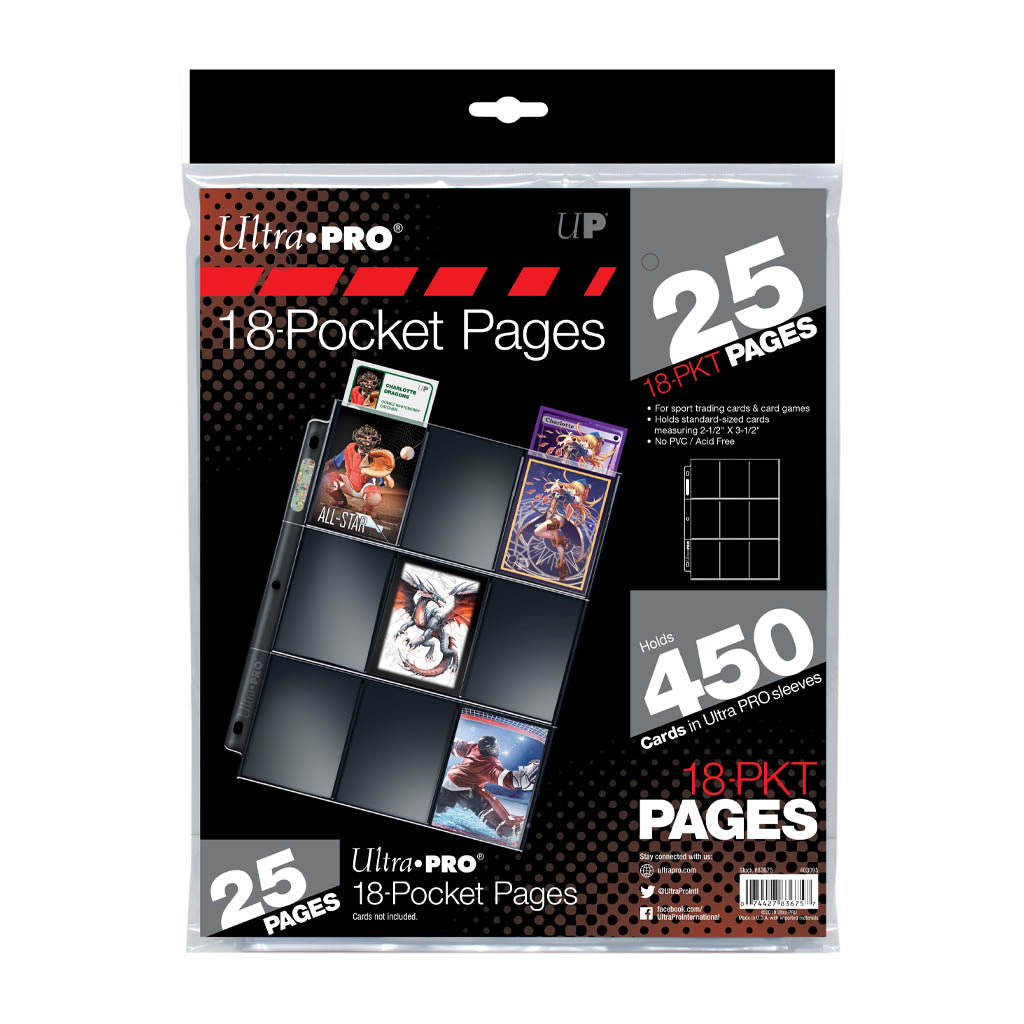 Ultra Pro - 18PKT Silver Series Page (Holds 2.5? x 3.5? cards) (PK25)