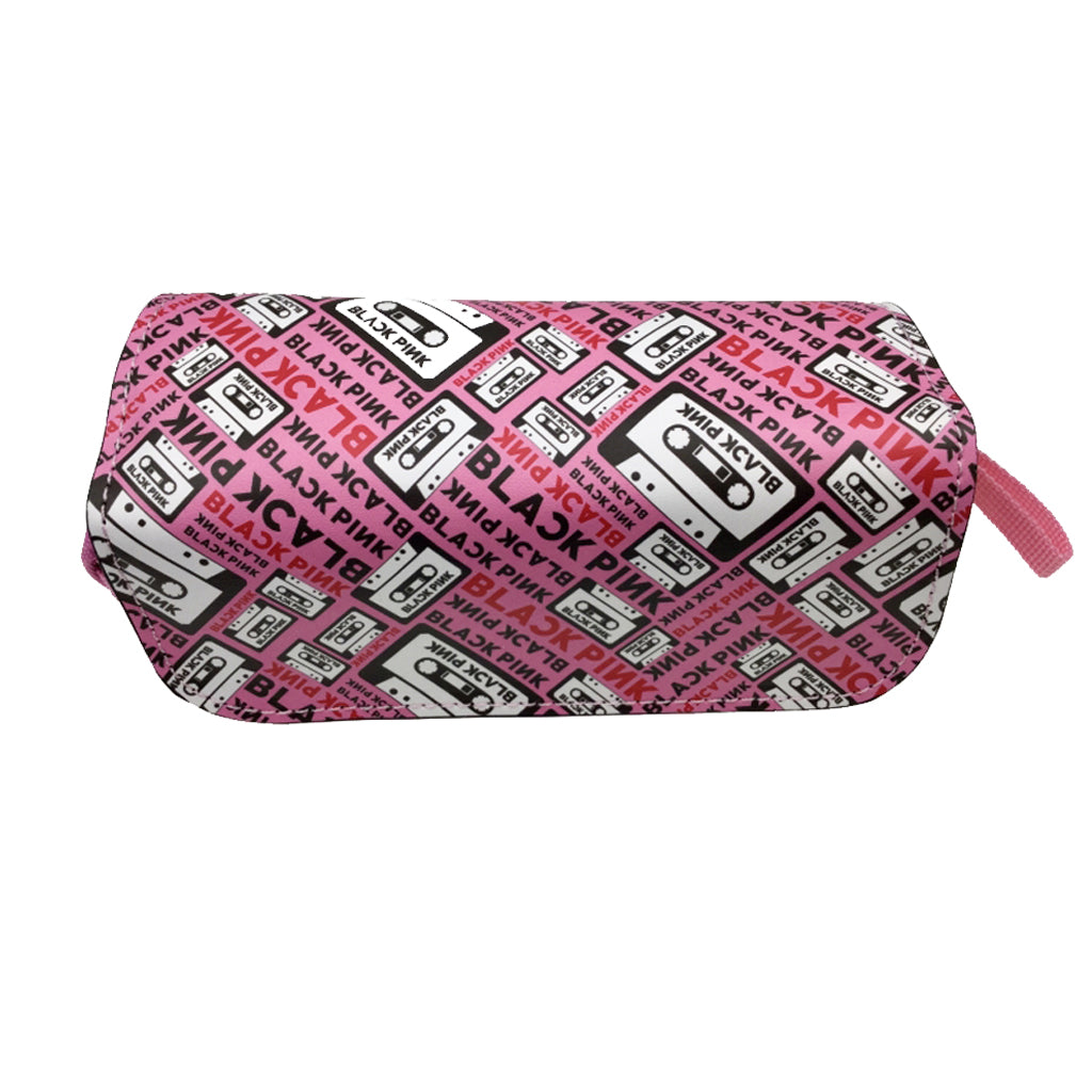 Black Pink - Double Zipper Pencil Case - 20x10x7.5cm