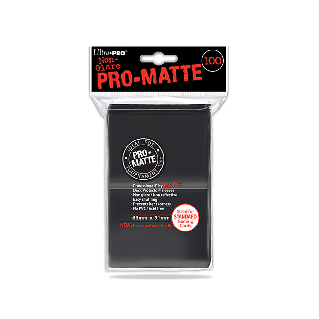 Ultra Pro - Non-Glare Pro Matte Standard Deck Protector – Black 100 ct