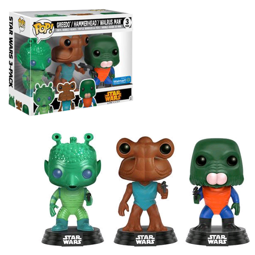Star Wars - Cantina Greedo / Hammerhead / Walrus Man US Exclusive Pop! Vinyl 3-Pack