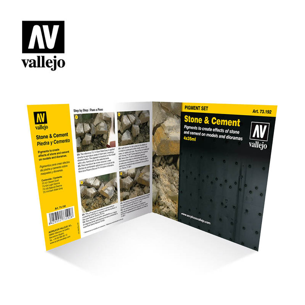 Vallejo Pigments Set - Stone &amp; Cement 35ml