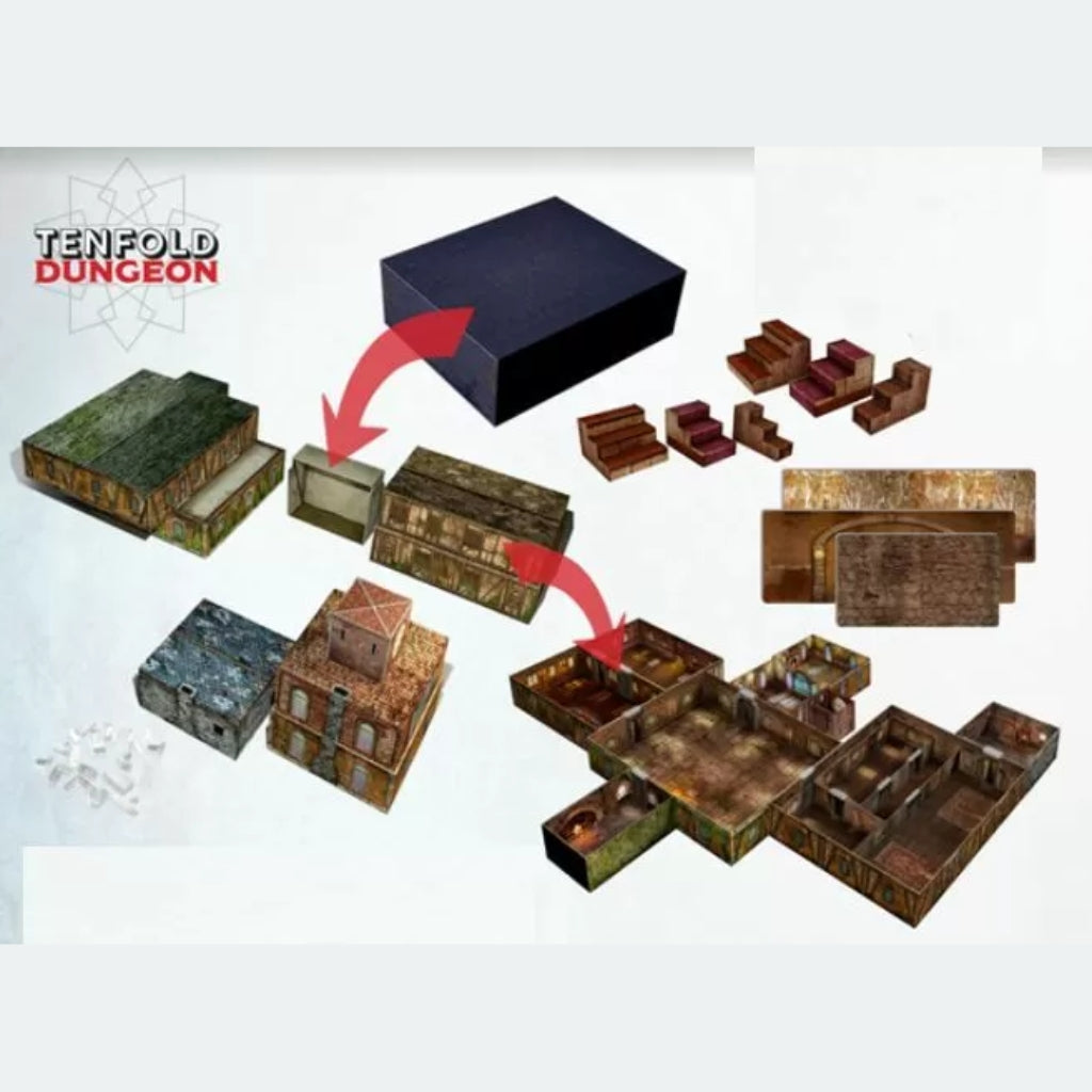 Tenfold Dungeon - Modular Tabletop Terrain Set - The Town
