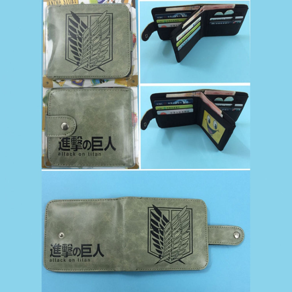 Attack on Titan Two Fold Wallet (Green with Logo)