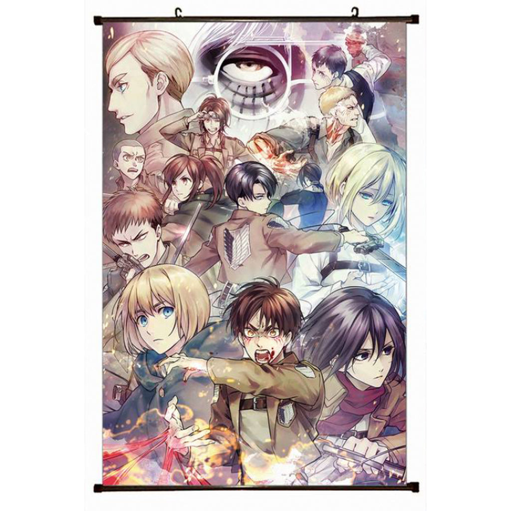 Attack on Titan - Wall Scroll (All Characters Pink Background)