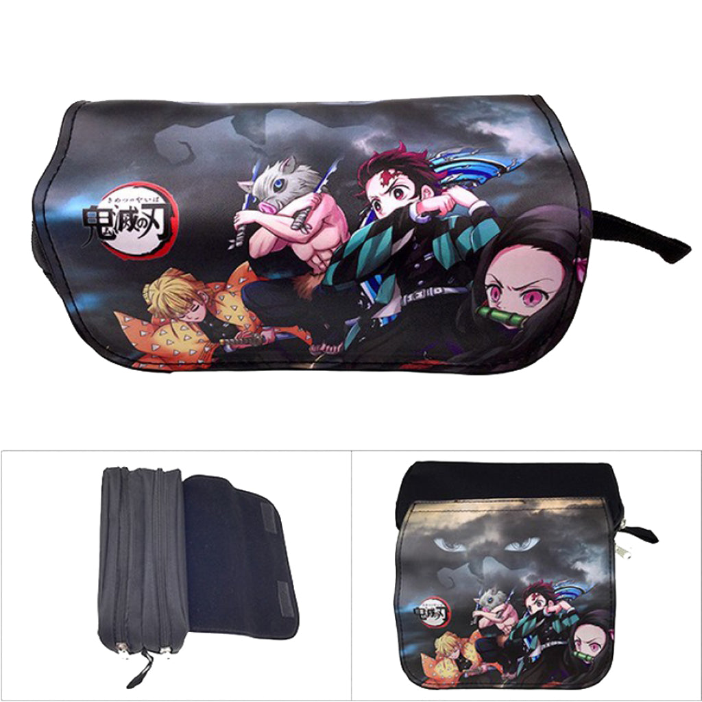Demon Slayer - Double Zipper Pencil Case - 20x10x7.5cm