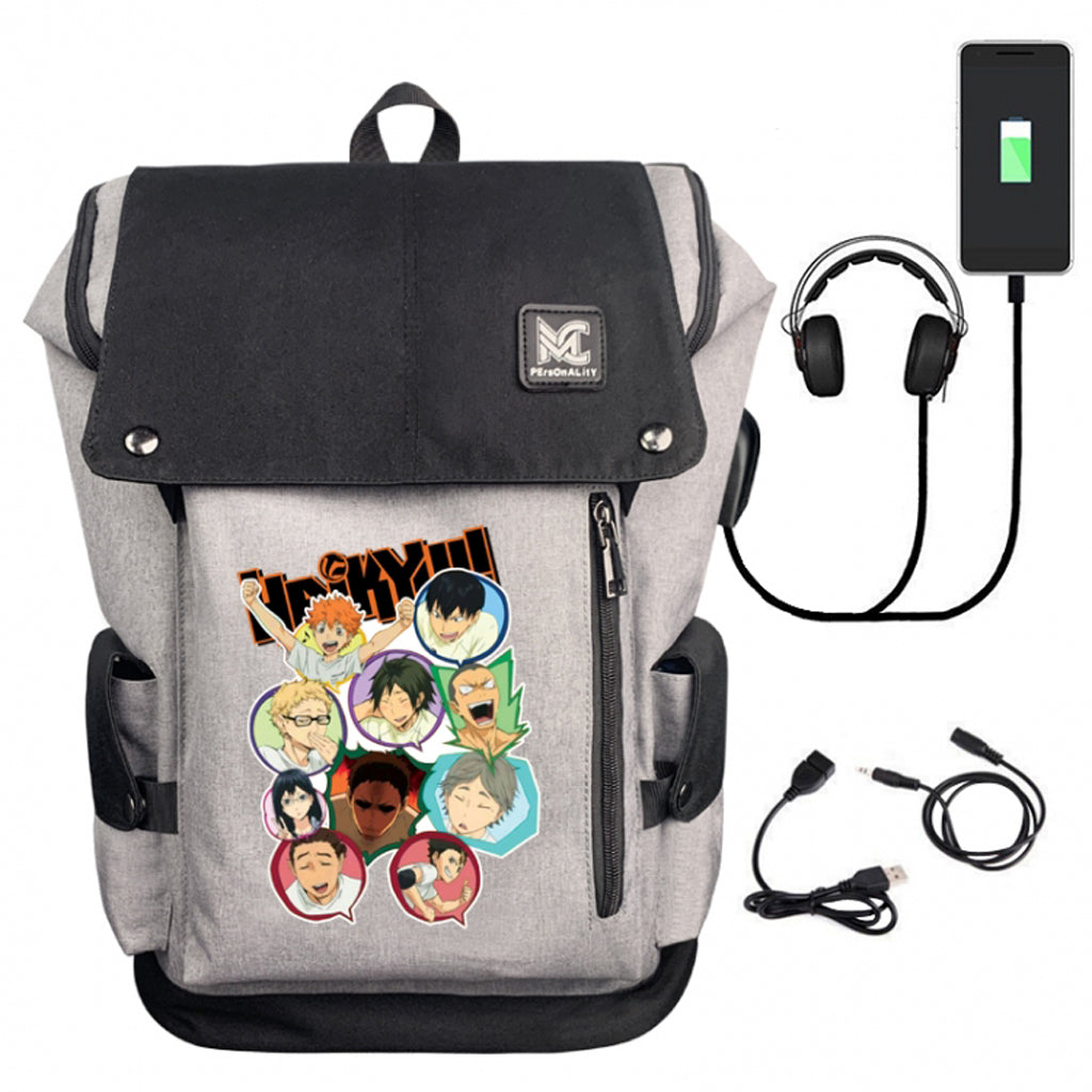 Haikyuu!! - Premium Back Pack w- Data Cable - 44x32x16cm