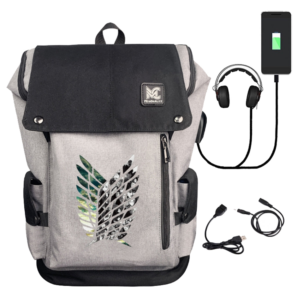 Attack on Titan - Premium Back Pack w- Data Cable - 44x32x16cm