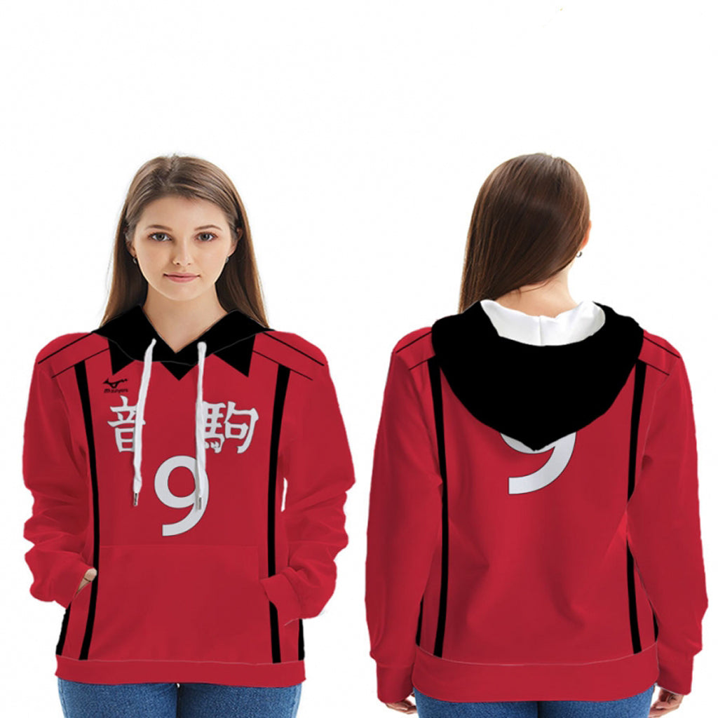 Haikyuu! - Players Jersey Hoodie - #9 Red
