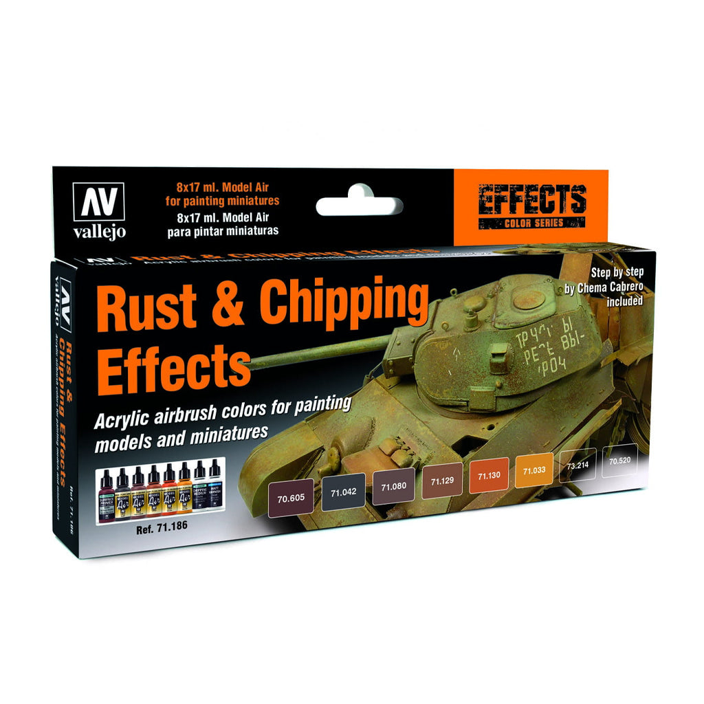 Vallejo Model Air - Effects 8 Colour Set Rust &amp; Chipping Effects