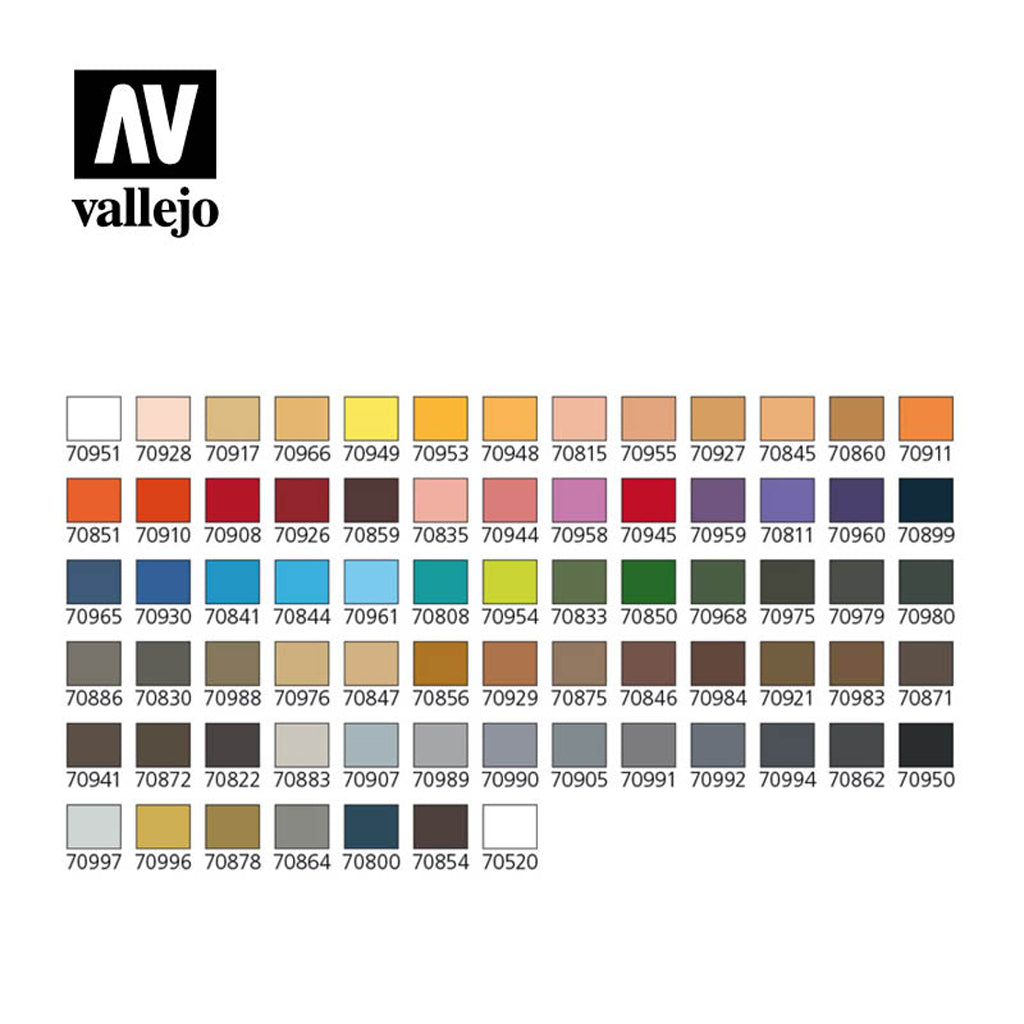 Vallejo Model Colour Plastic Case 72 Combinations + Brushes