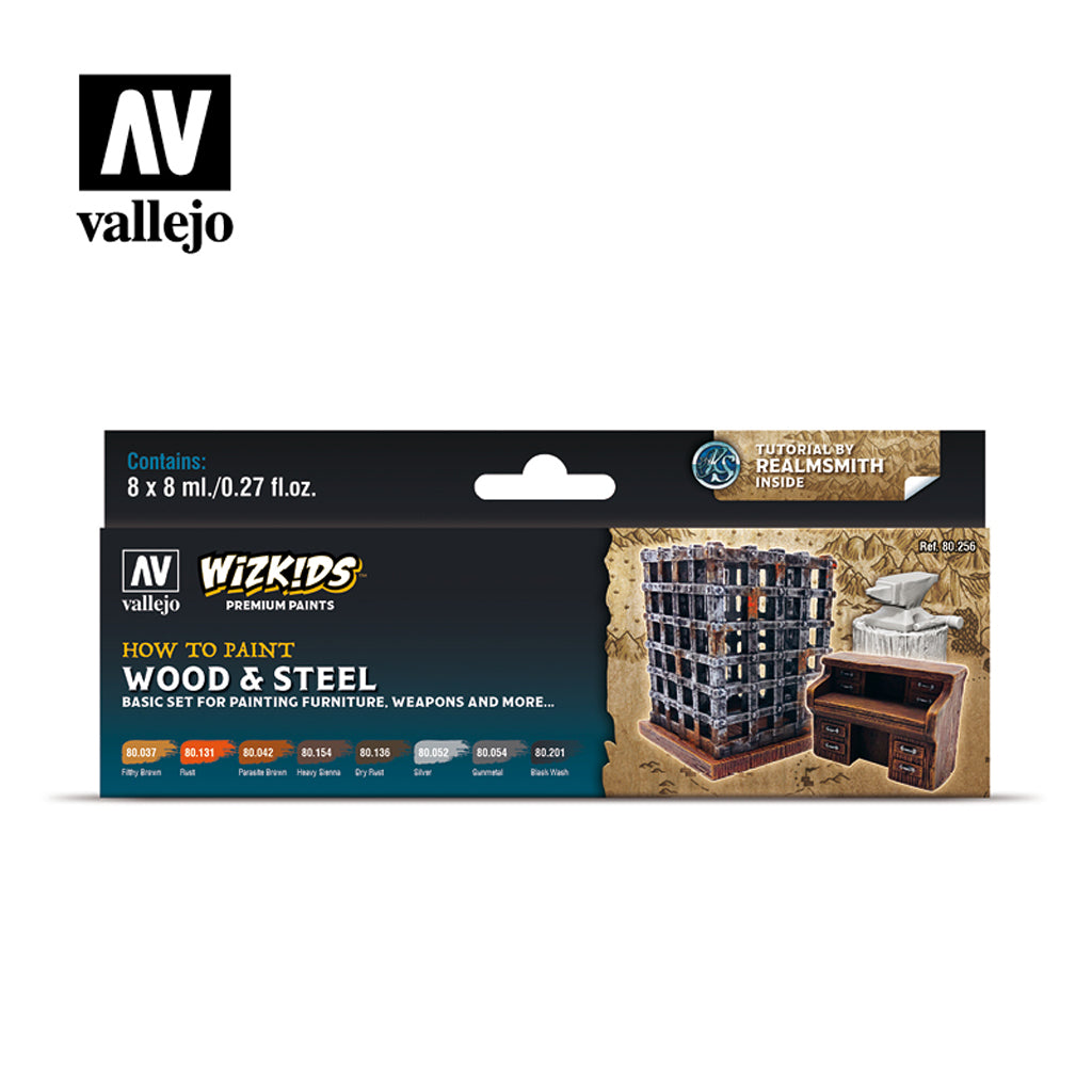 Wizkids Premium Paint Set by Vallejo - Wood and Steel